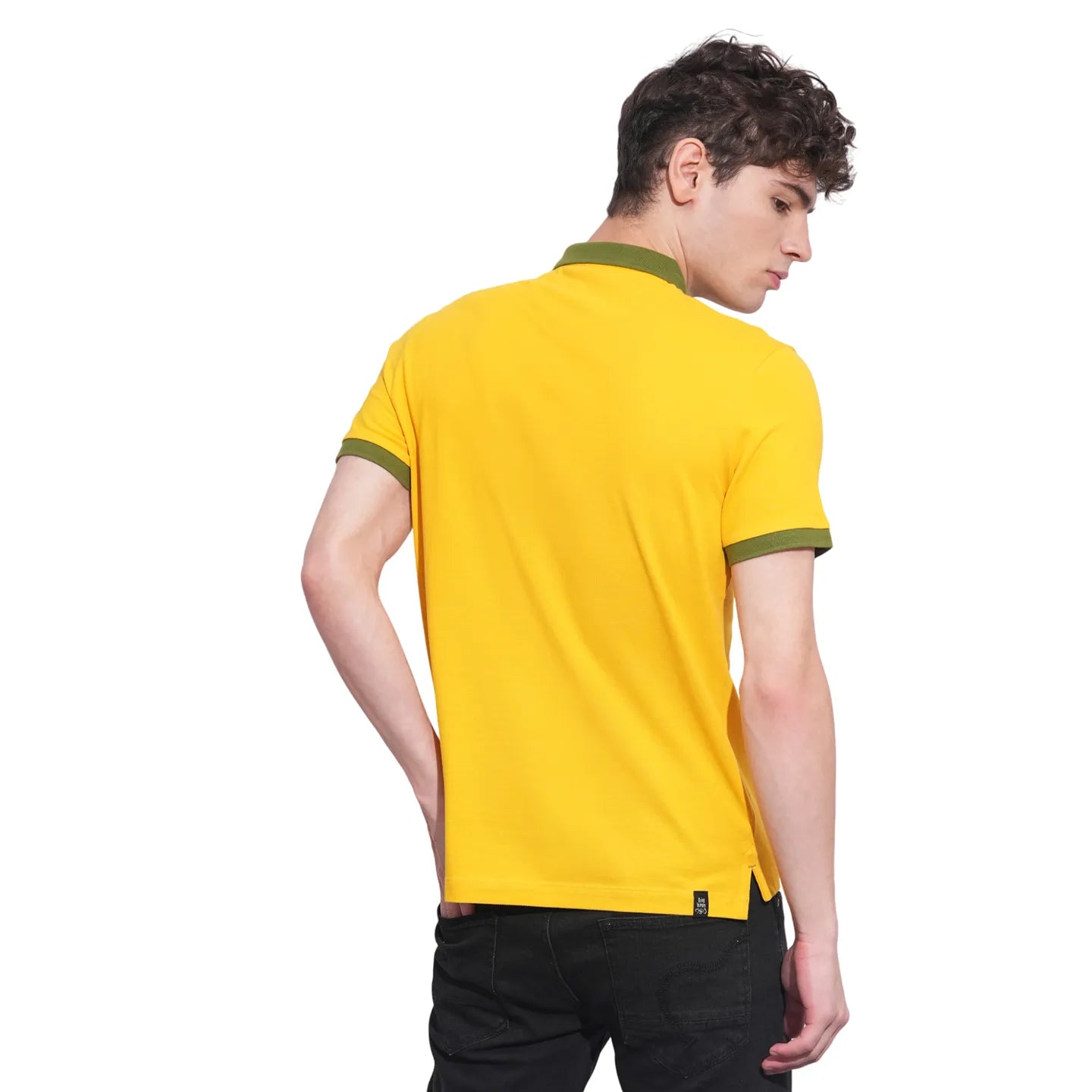 Mustard Regular Fit Men's Polo T-Shirt by Being Human Clothing
