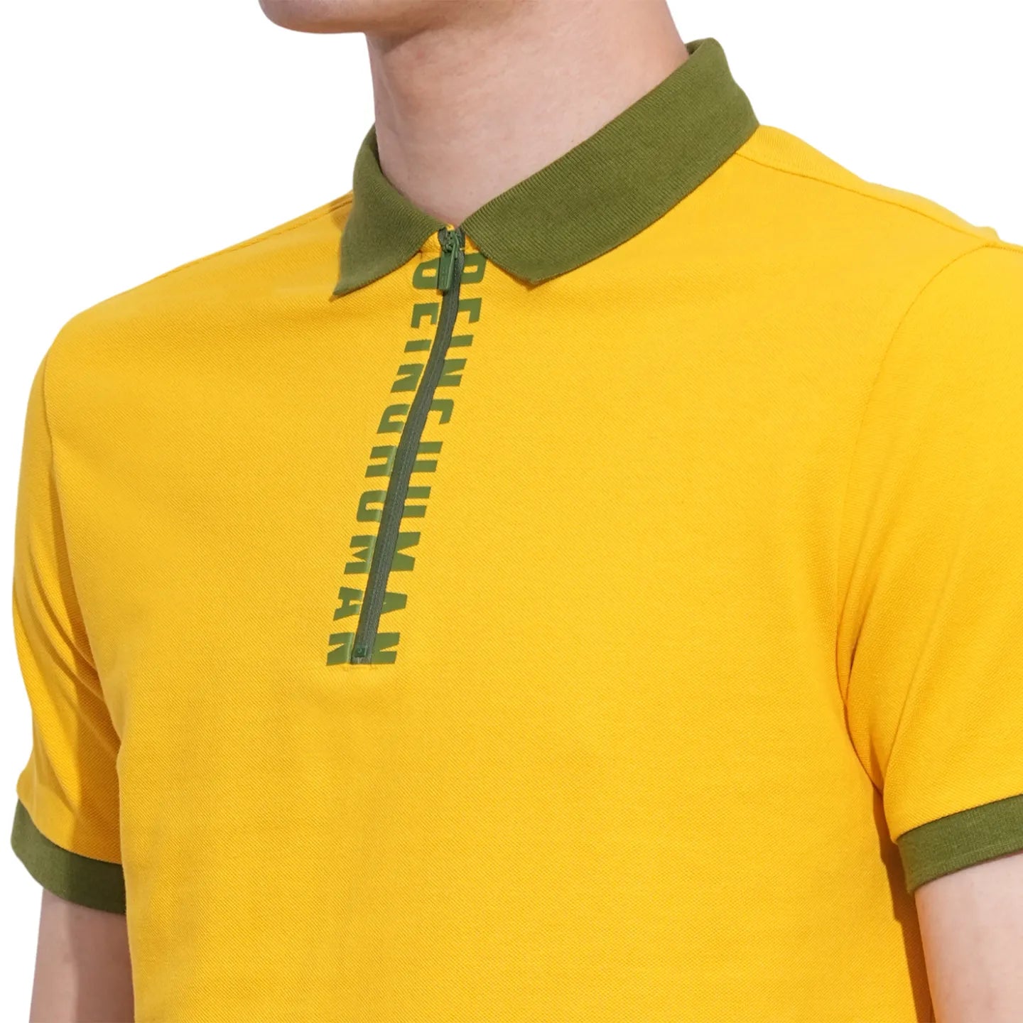 Mustard Regular Fit Men's Polo T-Shirt by Being Human Clothing