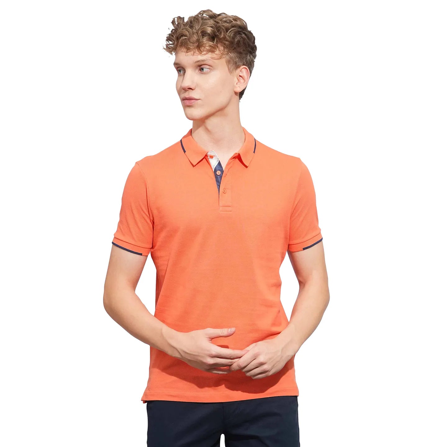 Orange Regular Fit Men's Polo T-Shirt by Being Human Clothing