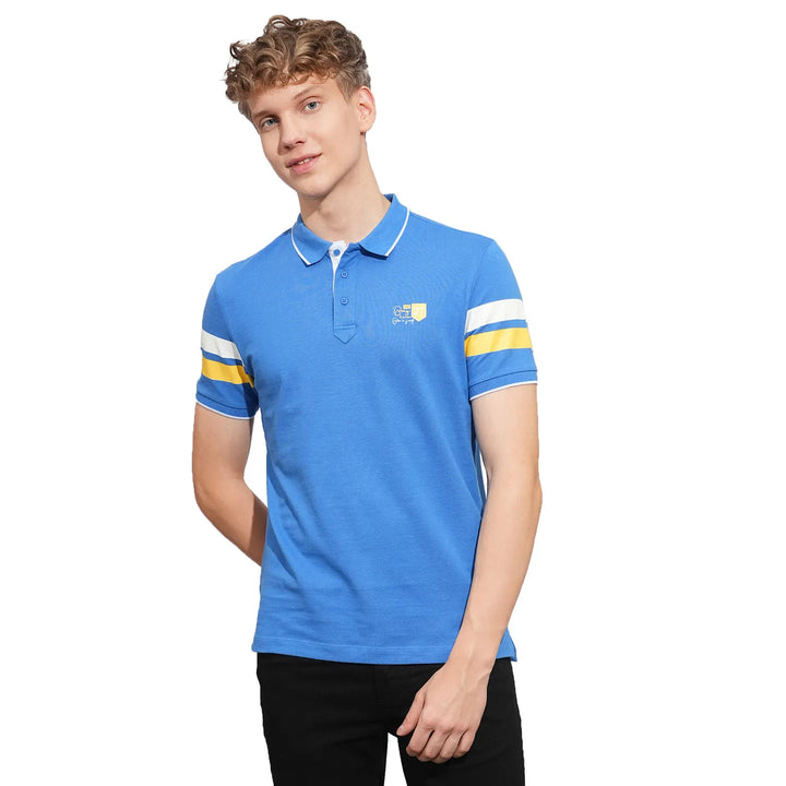 Blue Regular Fit Men's Polo T-Shirt