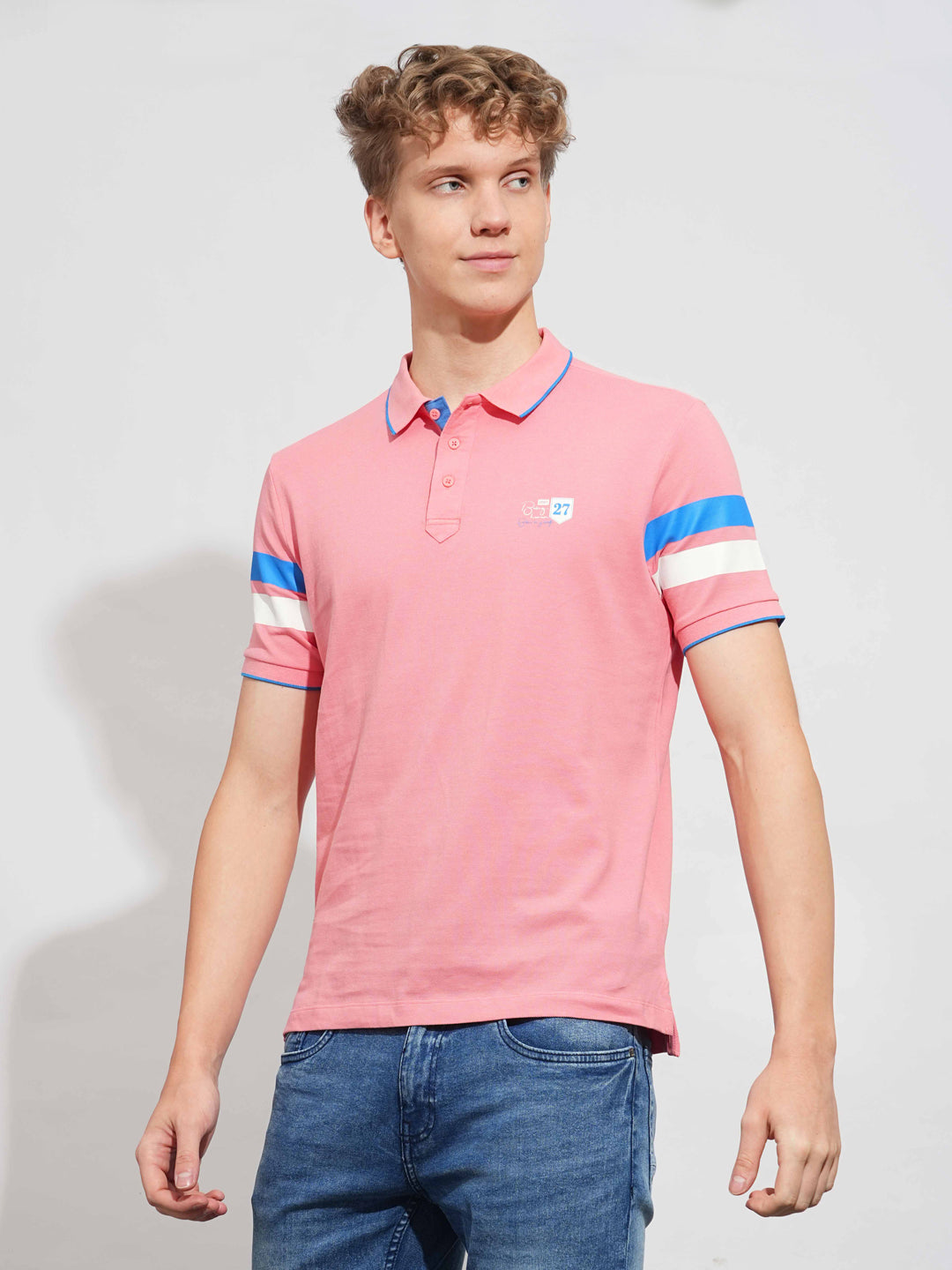 Coral Regular Fit Men's Polo T-Shirt by Being Human Clothing