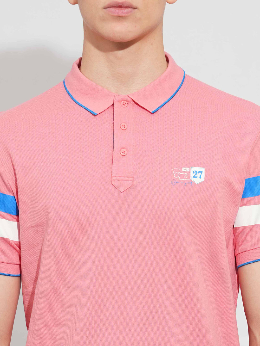 Coral Regular Fit Men's Polo T-Shirt by Being Human Clothing