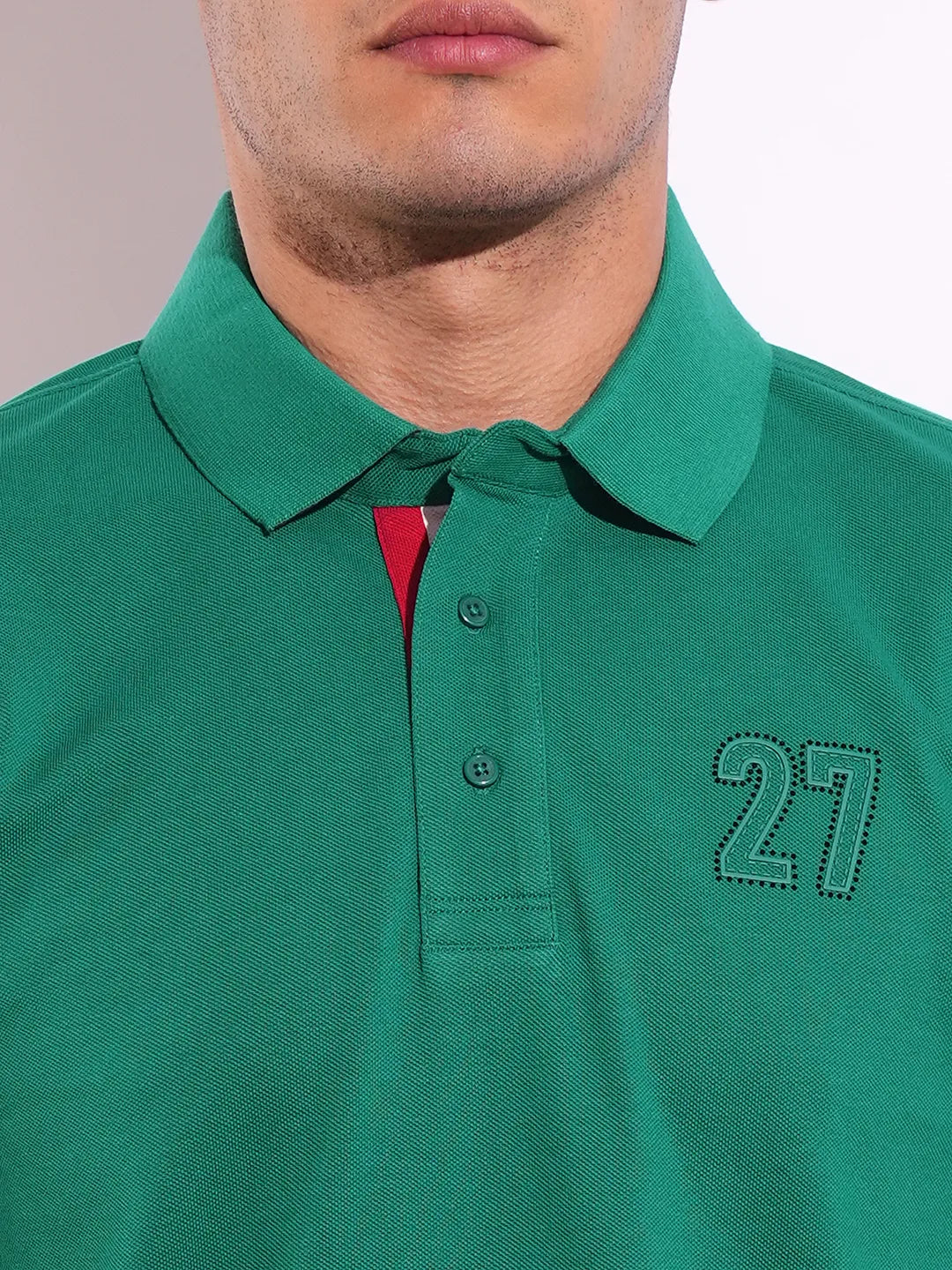 Green Regular Fit Men's Polo T-Shirt by Being Human Clothing