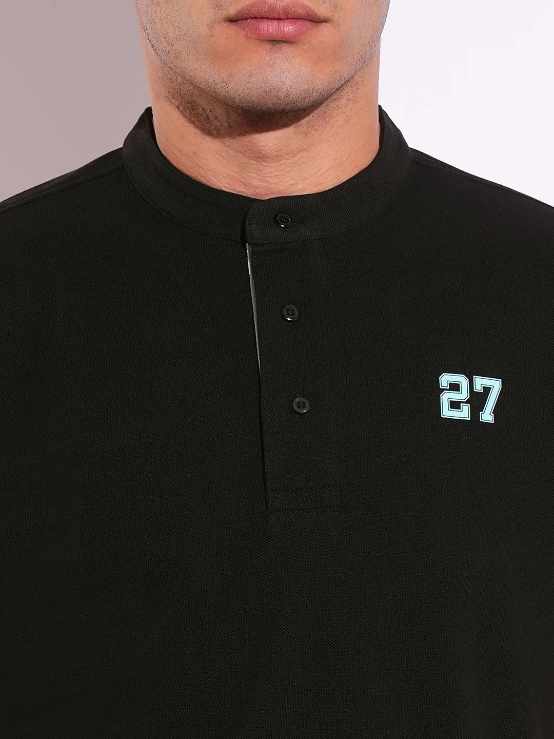 Black Regular Fit Men's Polo T-Shirt by Being Human Clothing