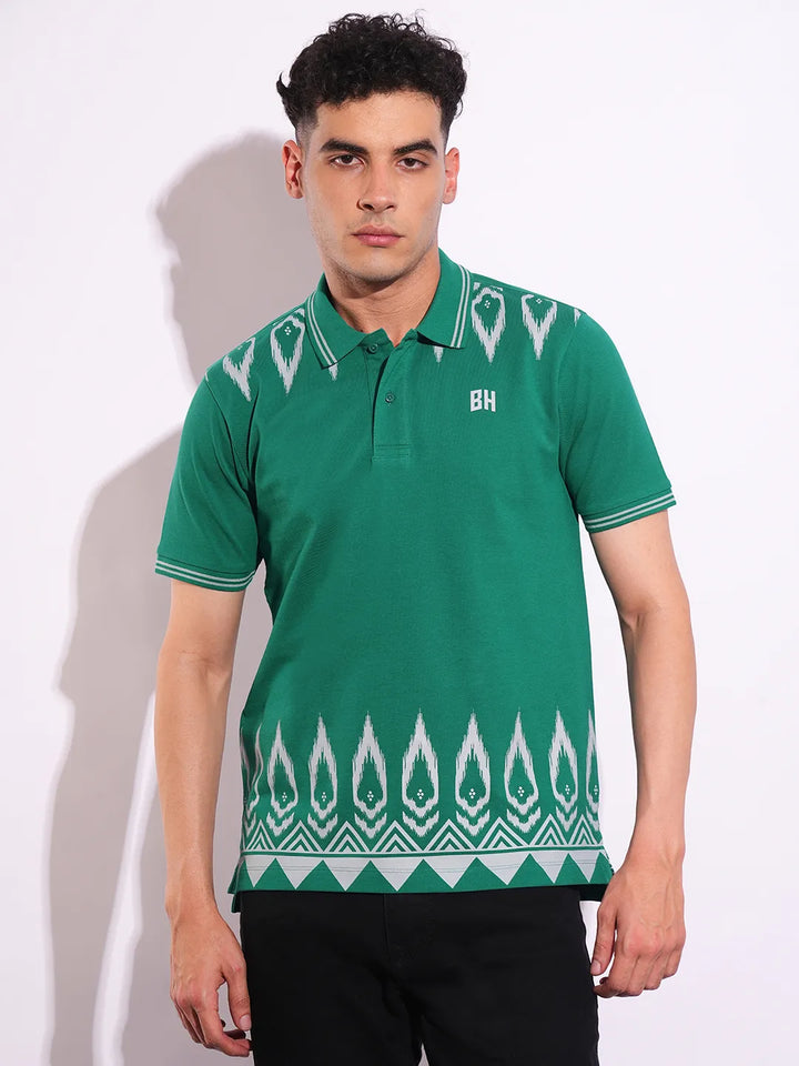 Green Regular Fit Men's Polo T-Shirt