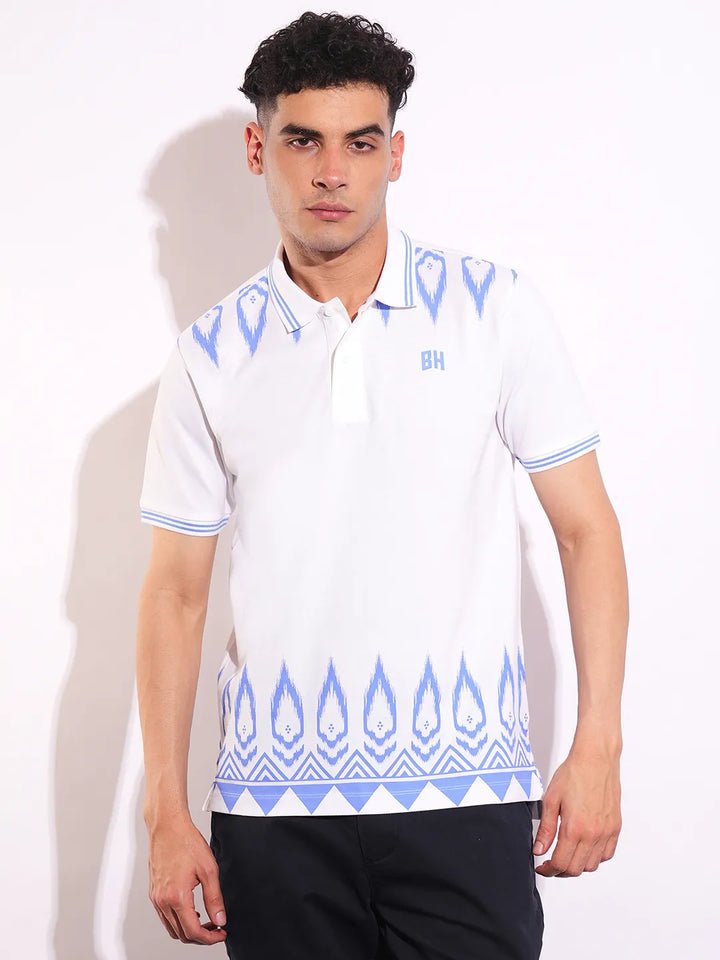 White Regular Fit Men's Polo T-Shirt