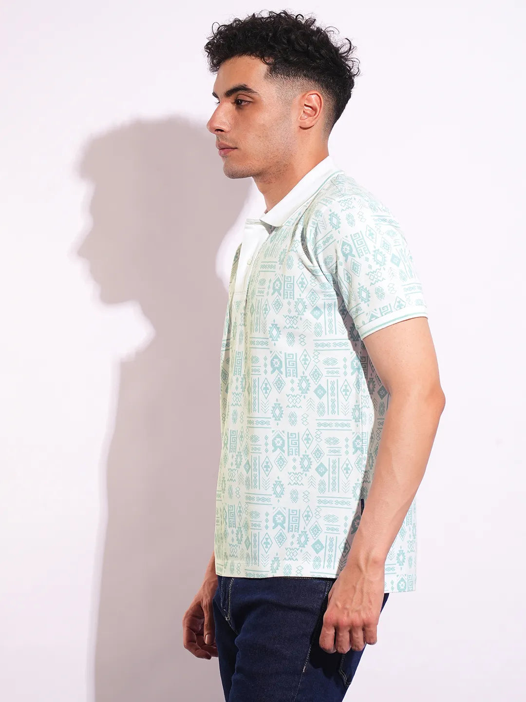 White Regular Fit Men's Polo T-Shirt by Being Human Clothing