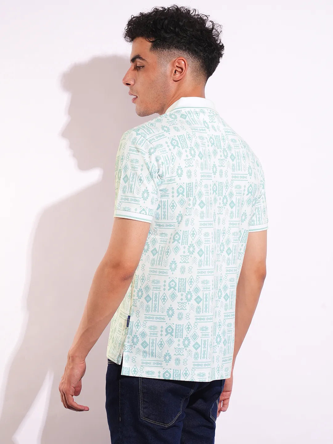 White Regular Fit Men's Polo T-Shirt by Being Human Clothing