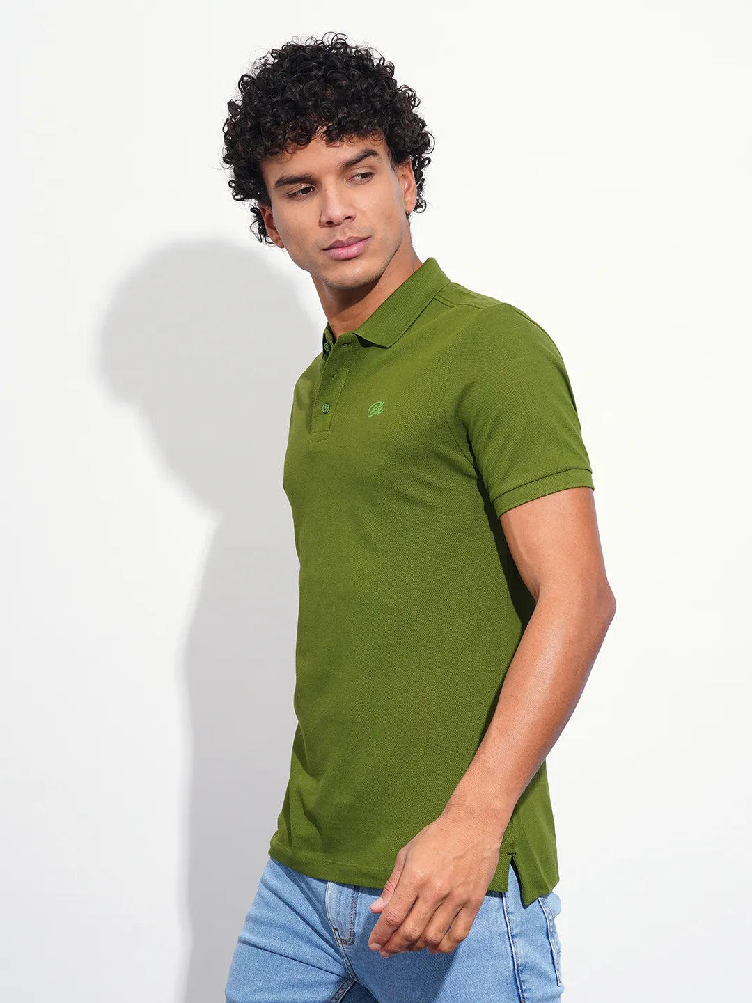 Being Human Clothing Mens-Top Polo Neck Green