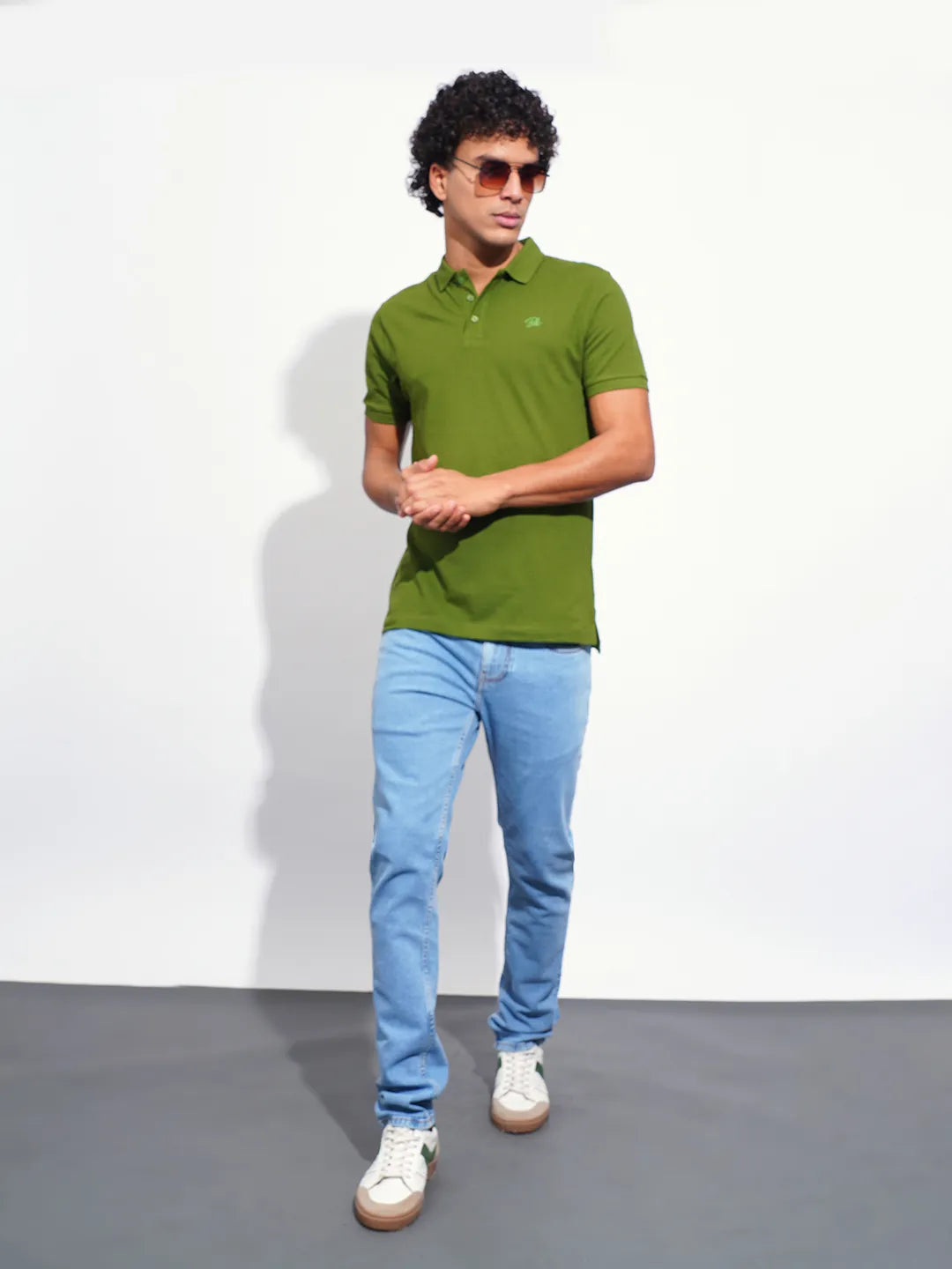 Being Human Clothing Mens-Top Polo Neck Green