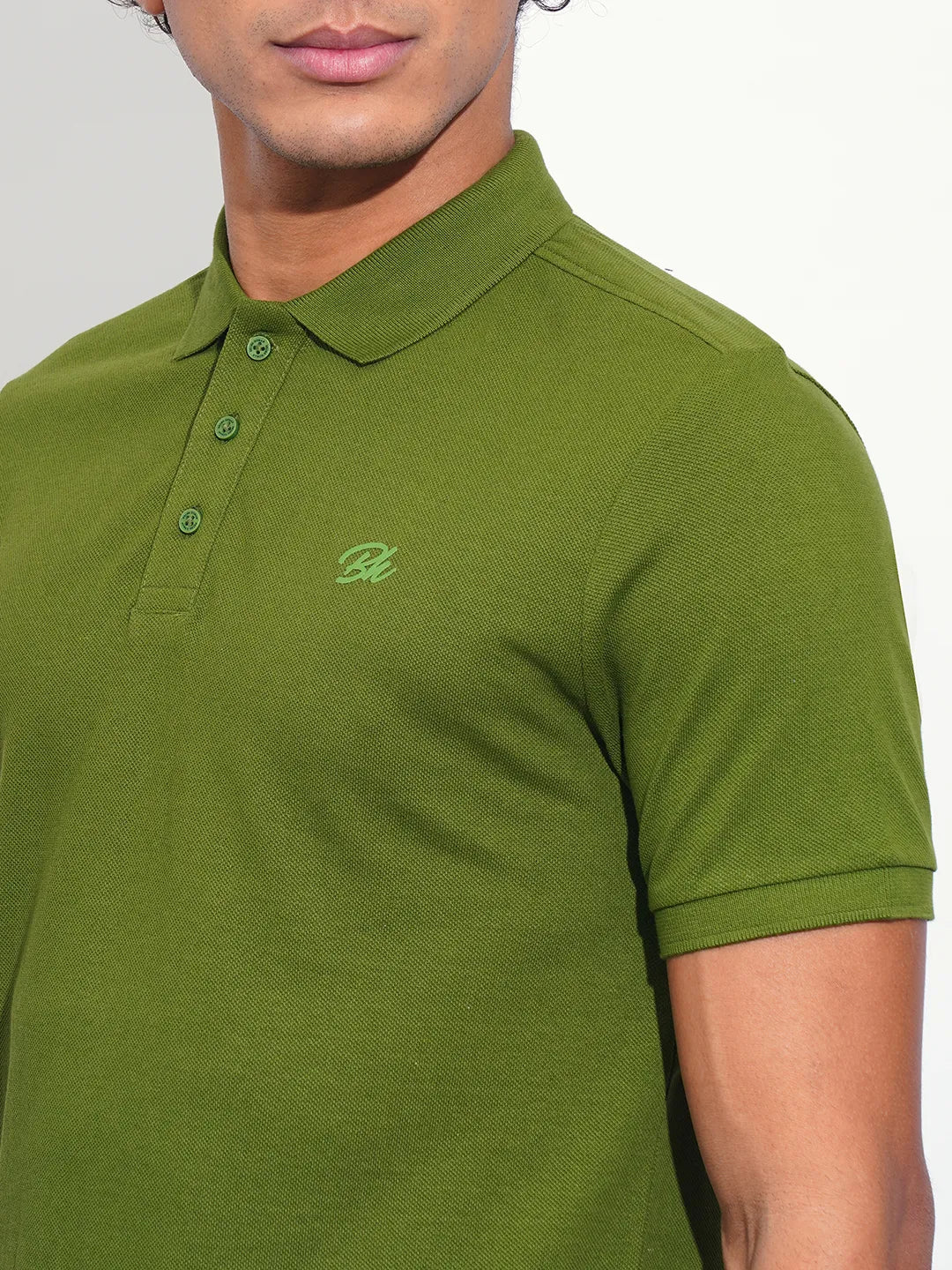 Being Human Clothing Mens-Top Polo Neck Green