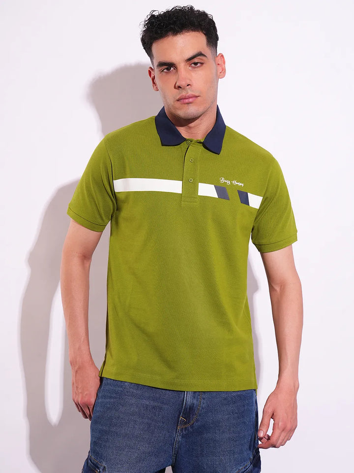 Green Regular Fit Men's Polo T-Shirt