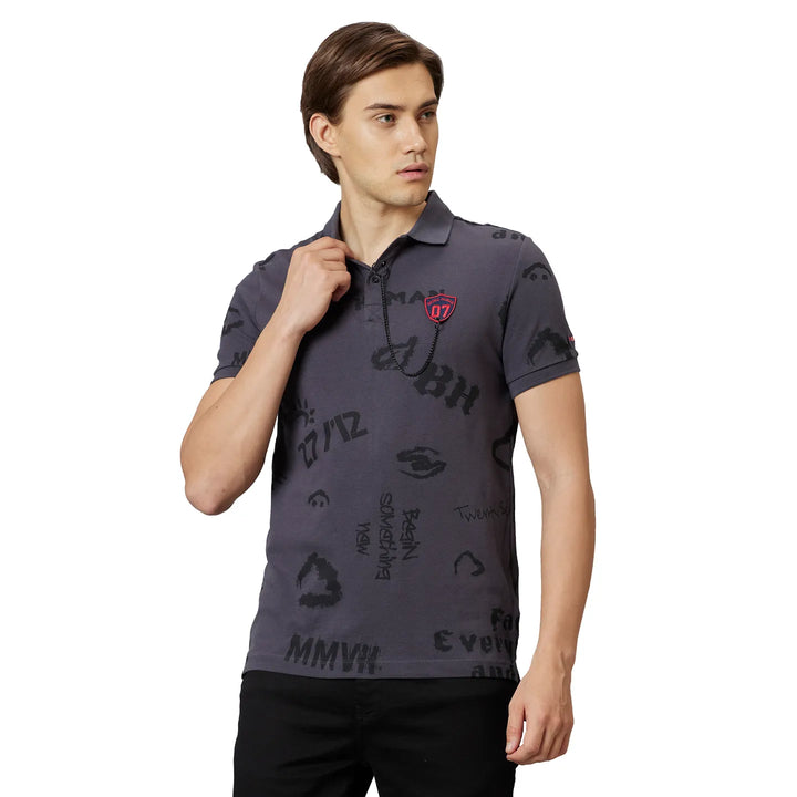 Black Regular Fit Men's Polo T-Shirt