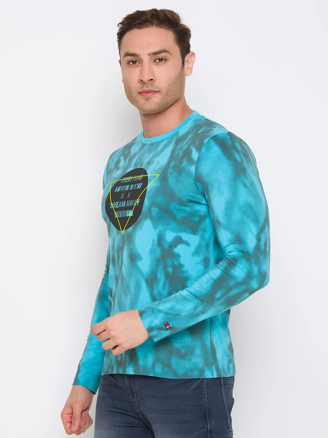 Being Human Clothing Men Regular Fit Crew Neck T-Shirts-Scuba Blue