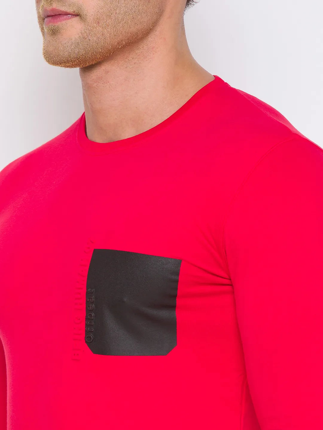 Red Regular Fit Men's Long Sleeves T-Shirt by Being Human Clothing