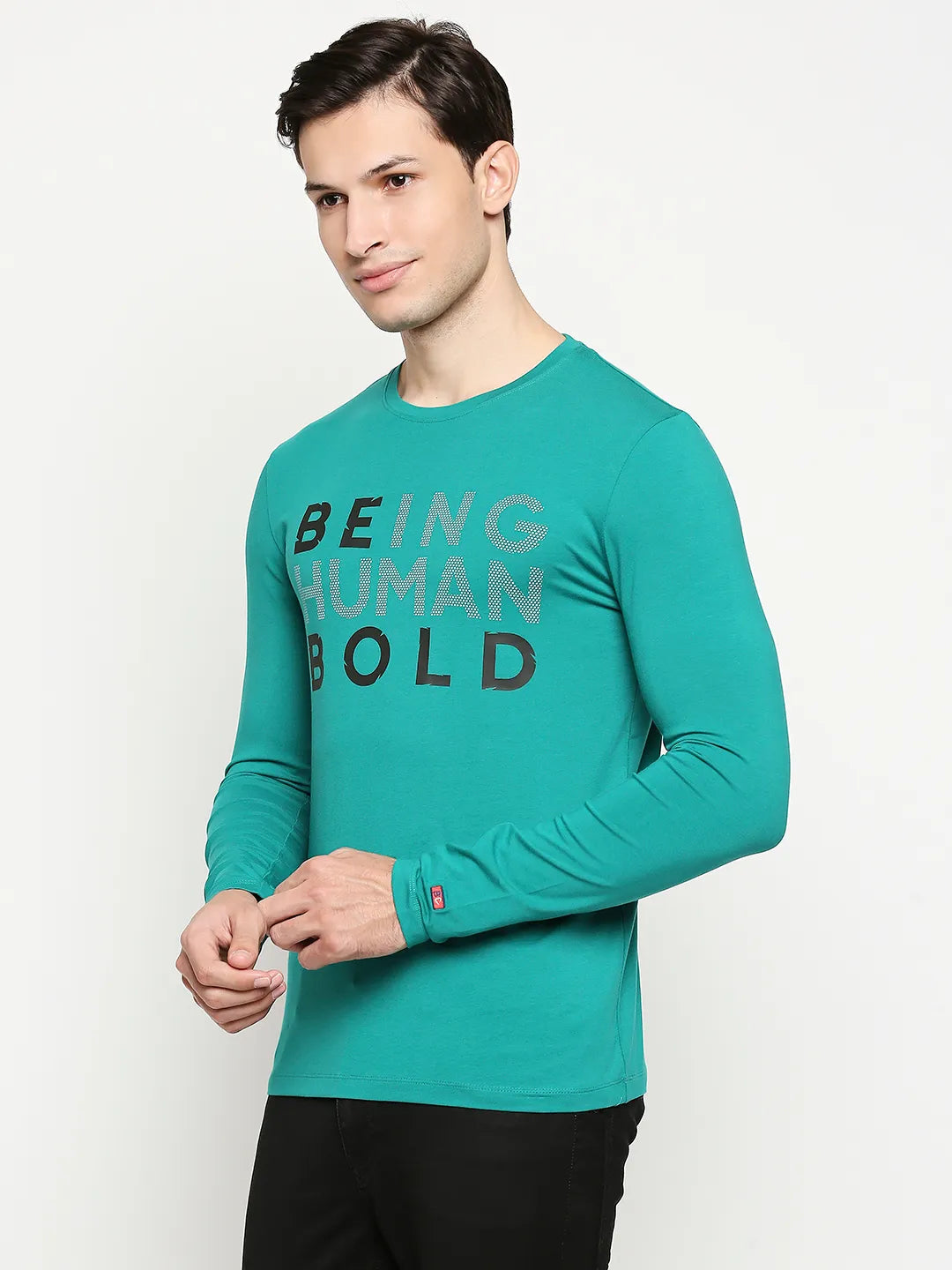Being Human Clothing Men Regular Fit Crew Neck T-Shirts-Green