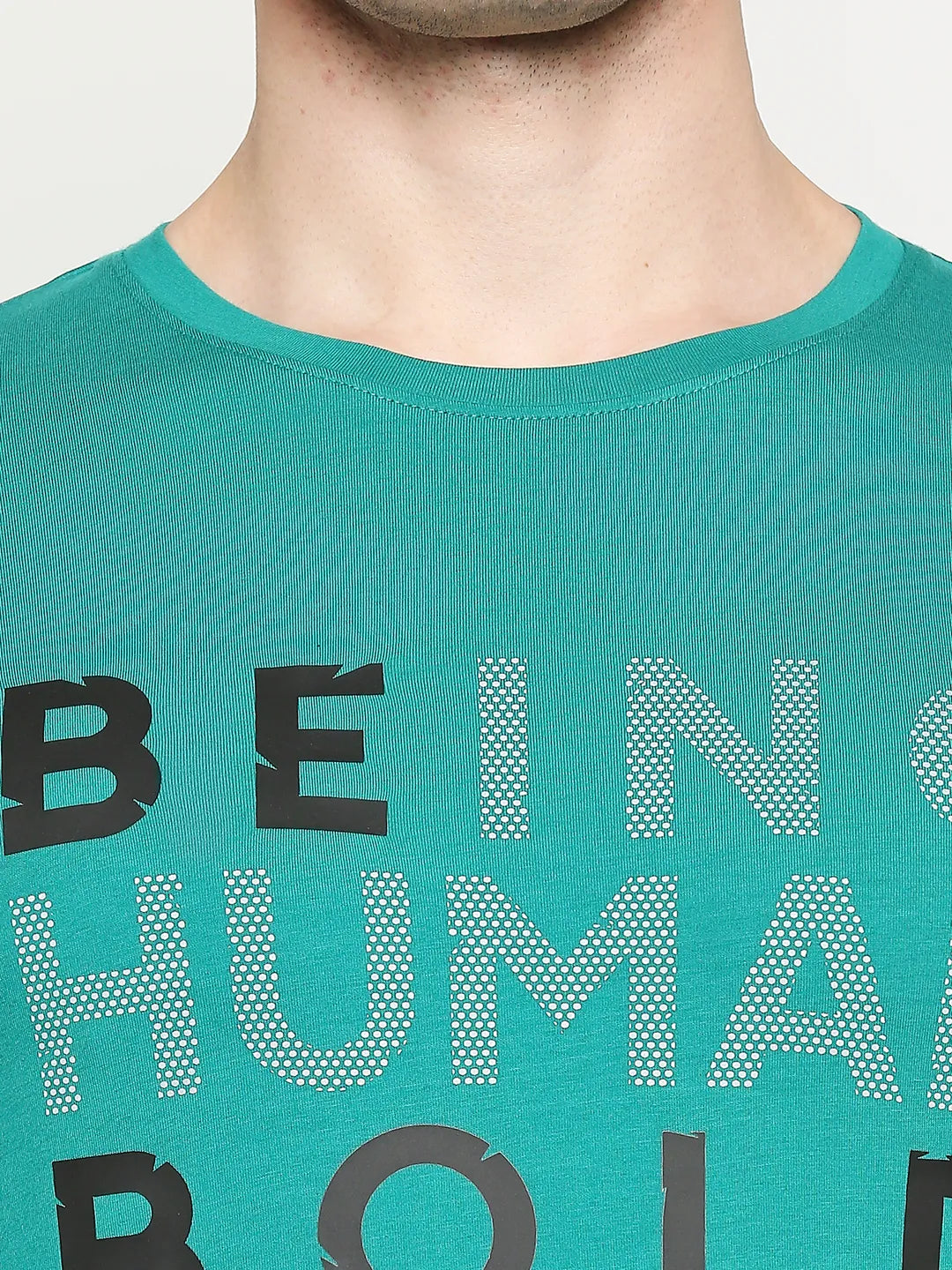 Being Human Clothing Men Regular Fit Crew Neck T-Shirts-Green