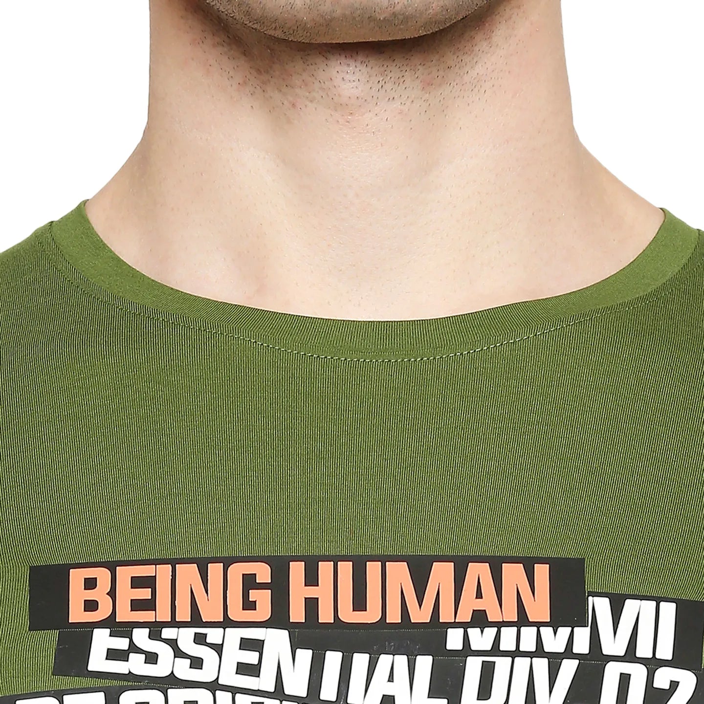Green Regular Fit Men's Long Sleeves T-Shirt by Being Human Clothing