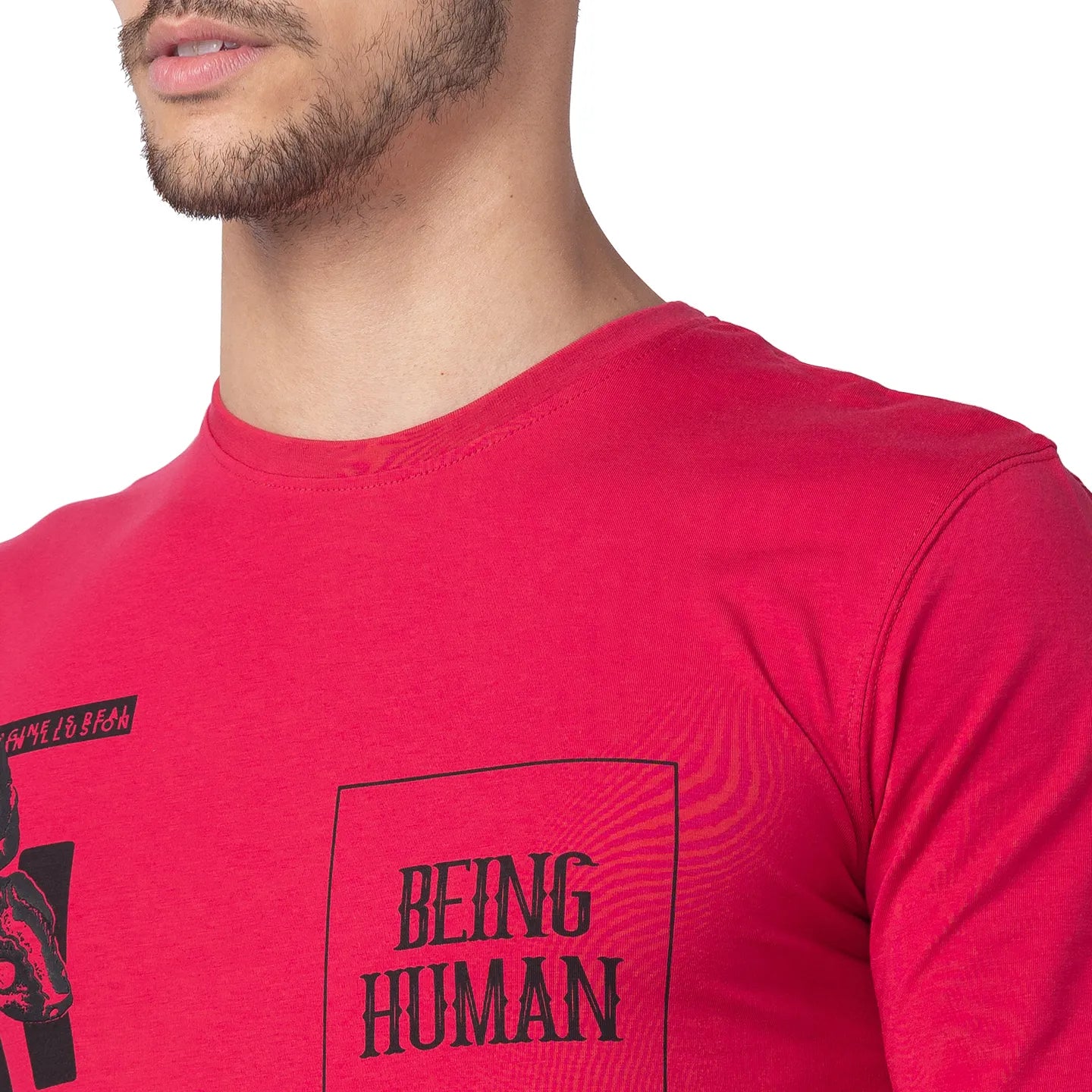 Red Regular Fit Men's Long Sleeves T-Shirt by Being Human Clothing