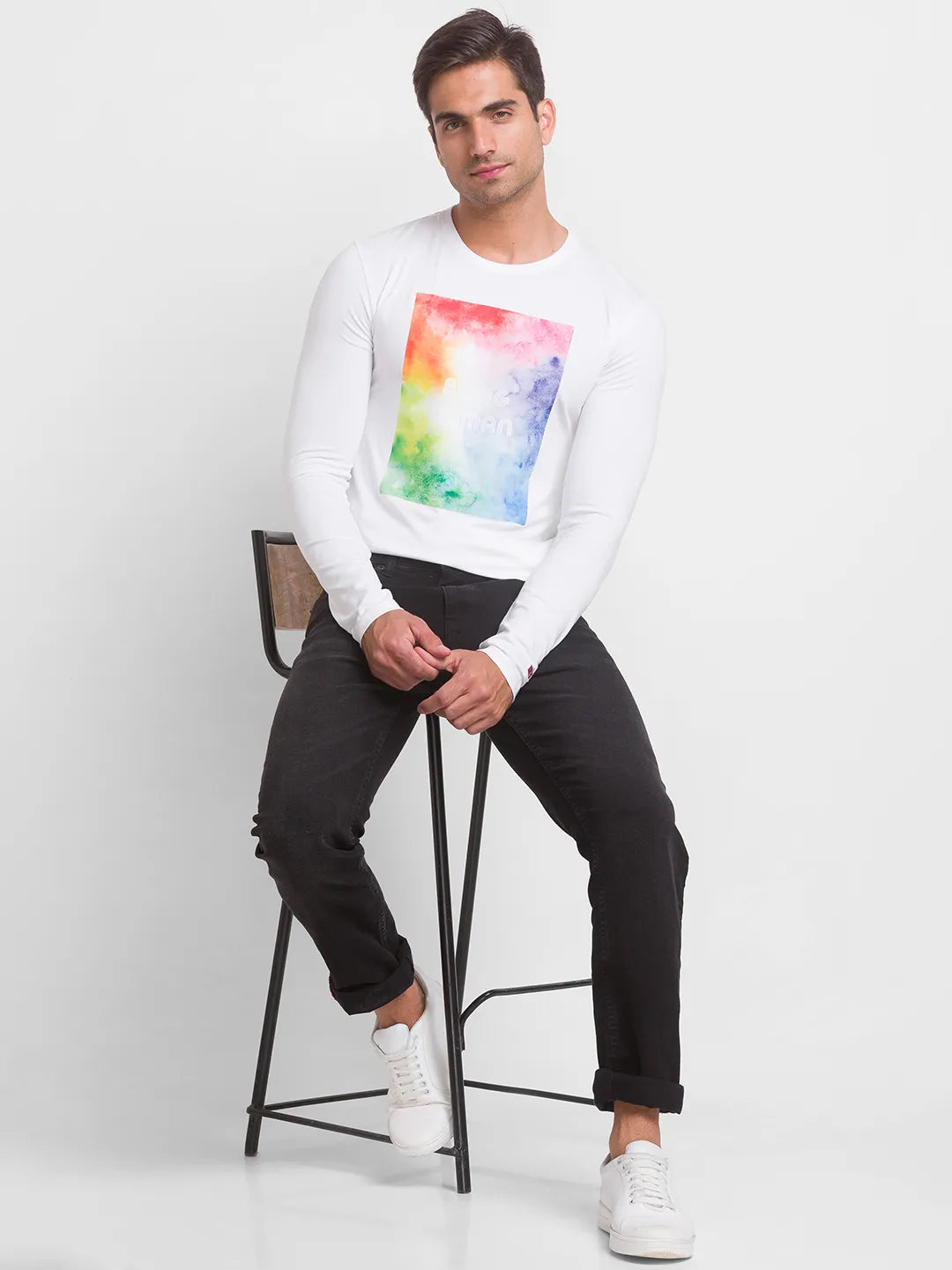 Being Human Clothing Men Regular Fit Crew Neck T-Shirts-White