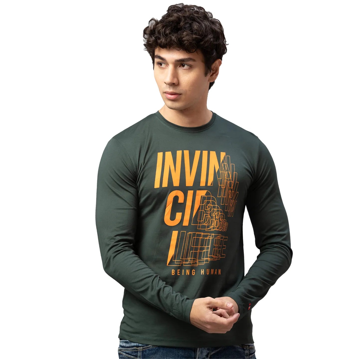 Being Human Clothing Men Regular Fit Crew Neck T-Shirts-Bayberry