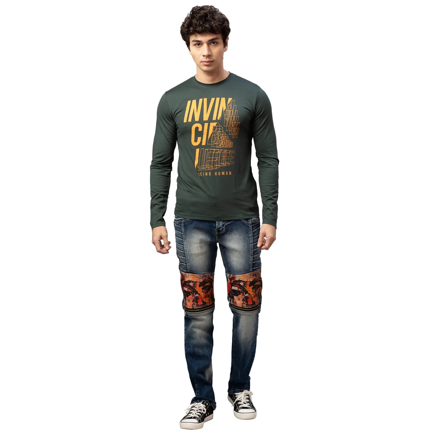 Being Human Clothing Men Regular Fit Crew Neck T-Shirts-Bayberry