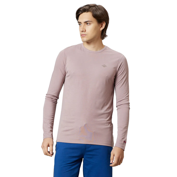 Pink Regular Fit Men's Long Sleeves T-Shirt by Being Human Clothing