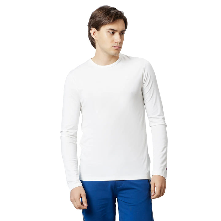 White Regular Fit Round Neck Men's T-Shirt by Being Human Clothing