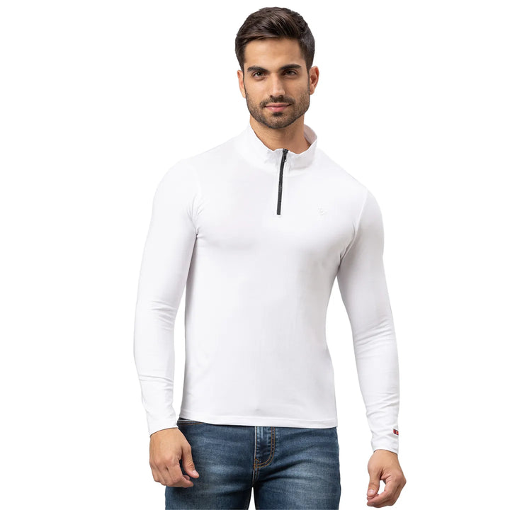 White Regular Fit Men's Long Sleeves T-Shirt