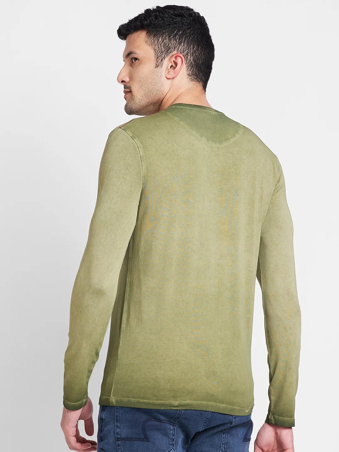 Olive Regular Fit Round Neck Men's T-Shirt by Being Human Clothing