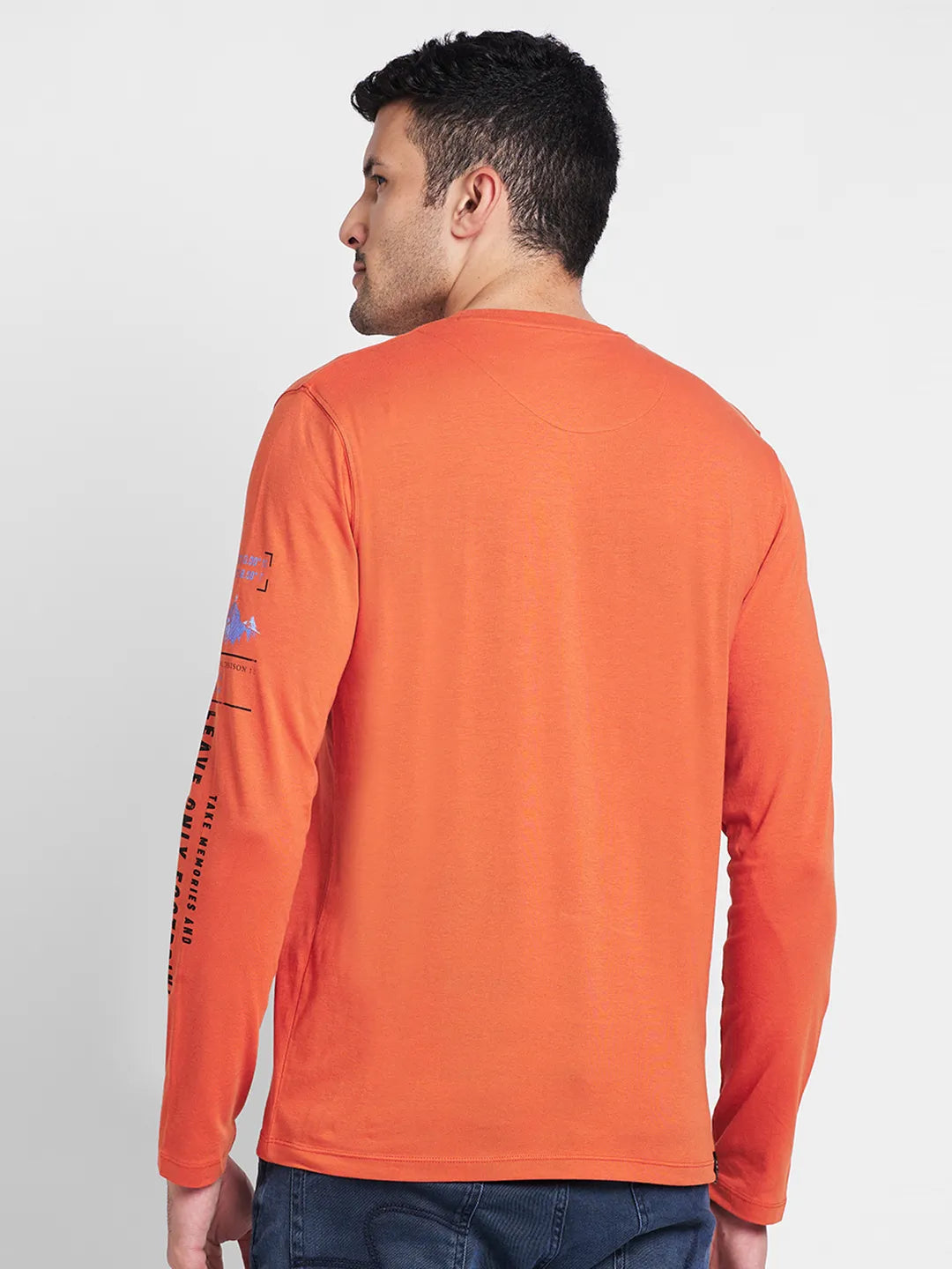 Rust Regular Fit Round Neck Men's T-Shirt by Being Human Clothing