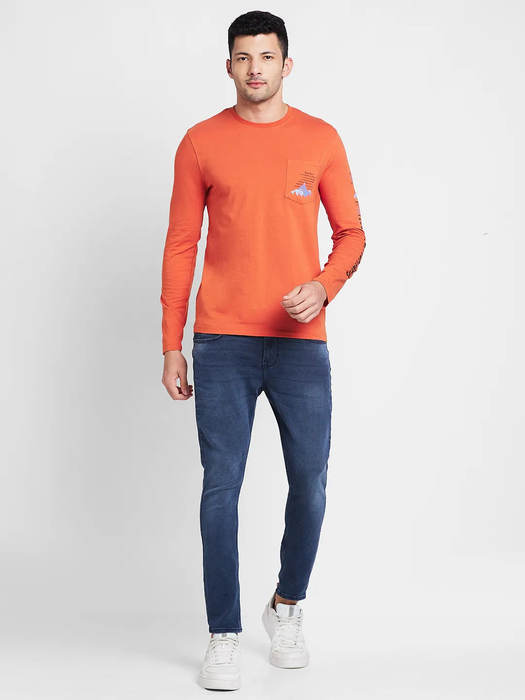 Rust Regular Fit Round Neck Men's T-Shirt by Being Human Clothing