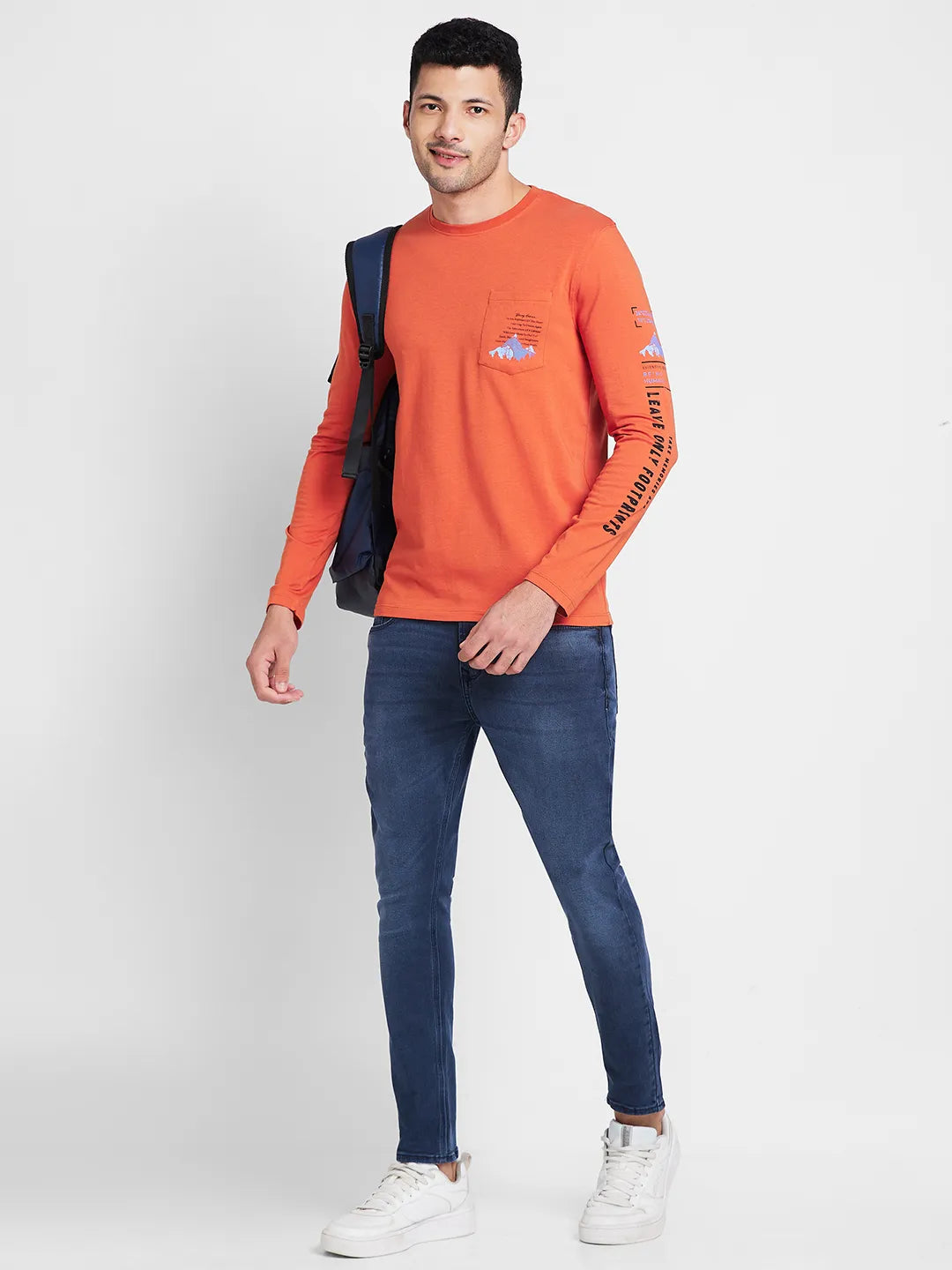 Rust Regular Fit Round Neck Men's T-Shirt by Being Human Clothing