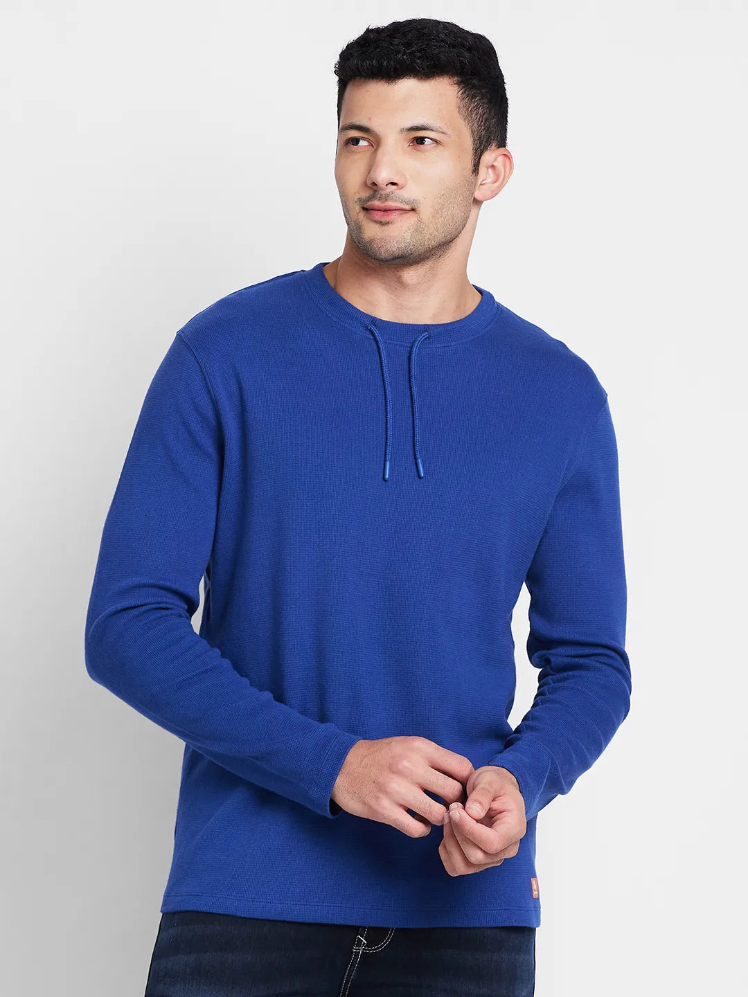 Navy Regular Fit Round Neck Men's T-Shirt by Being Human Clothing