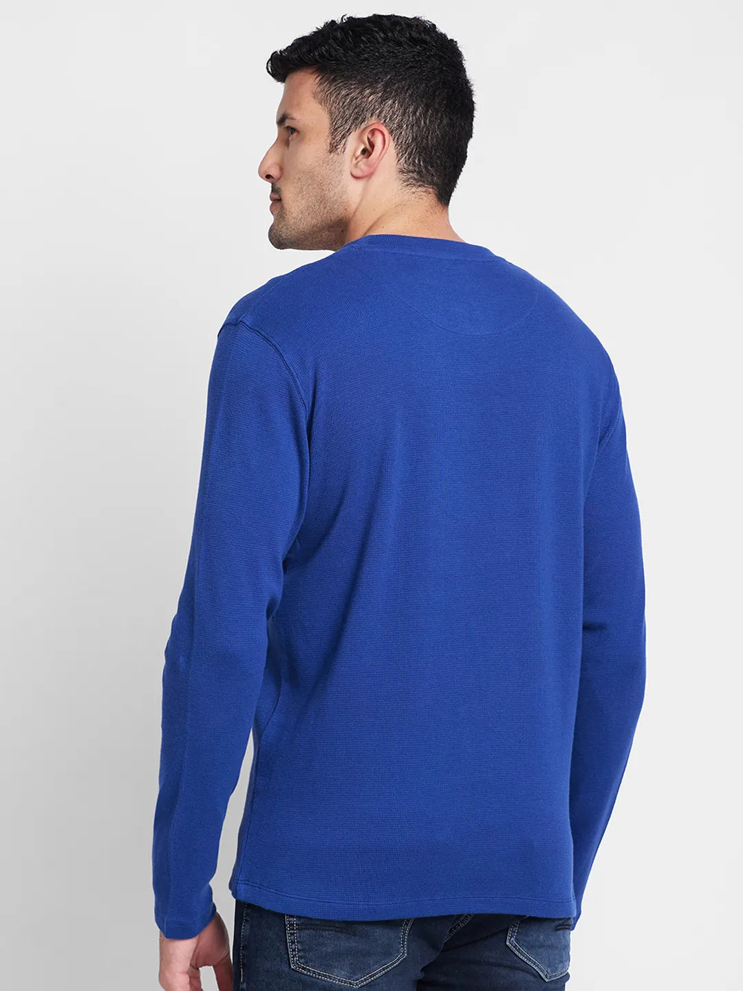 Navy Regular Fit Round Neck Men's T-Shirt by Being Human Clothing