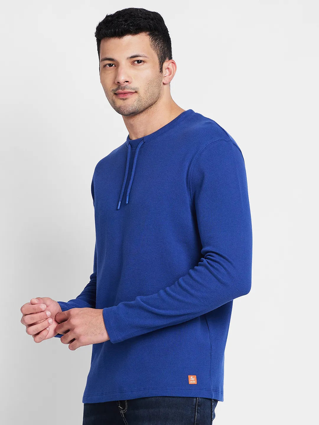 Navy Regular Fit Round Neck Men's T-Shirt by Being Human Clothing