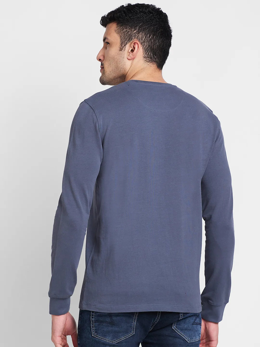 Slate Grey Regular Fit Round Neck Men's T-Shirt by Being Human Clothing