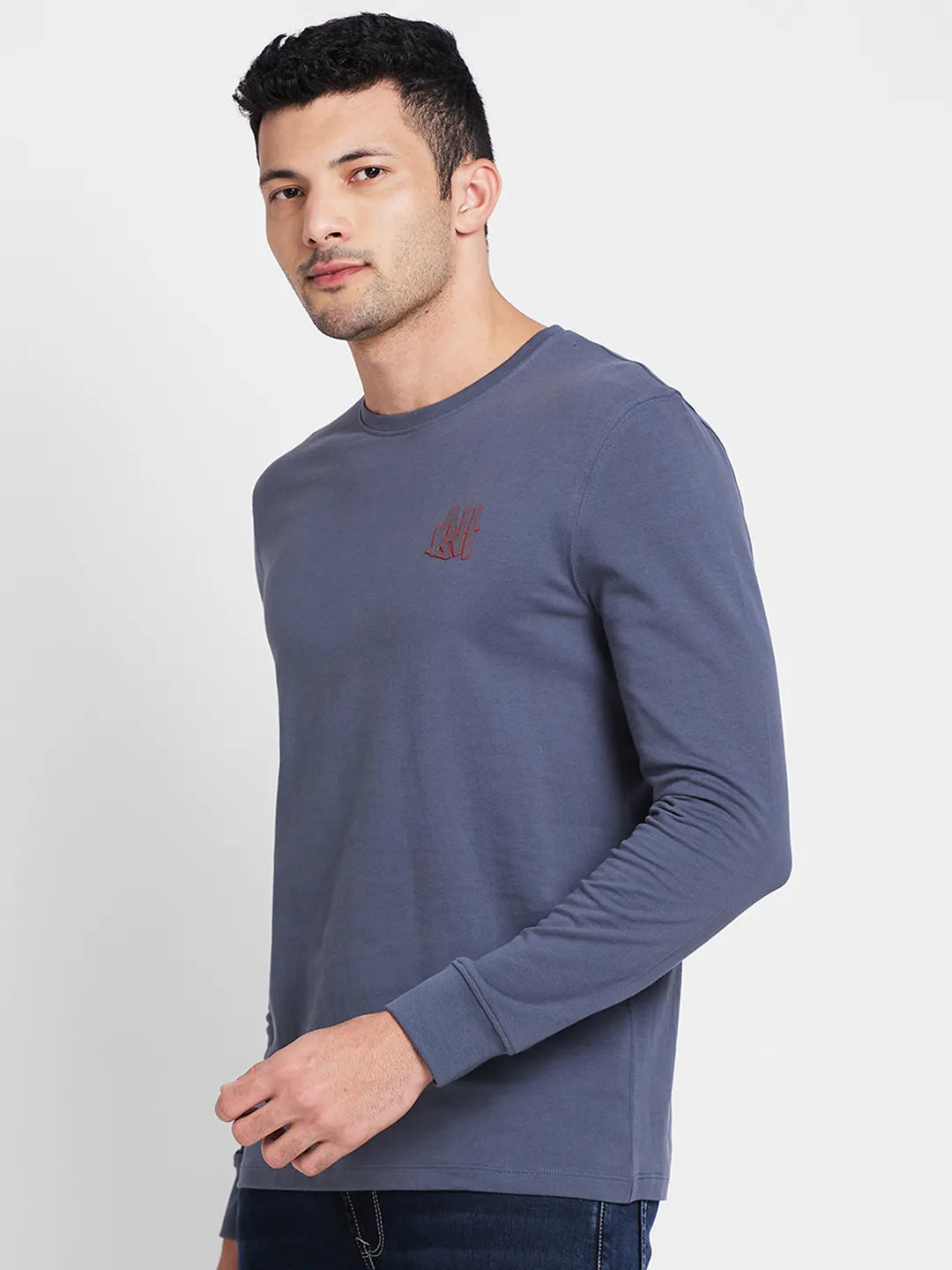 Slate Grey Regular Fit Round Neck Men's T-Shirt by Being Human Clothing