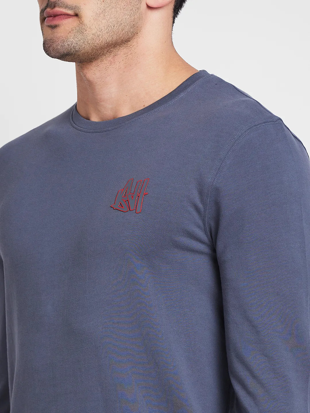 Slate Grey Regular Fit Round Neck Men's T-Shirt by Being Human Clothing