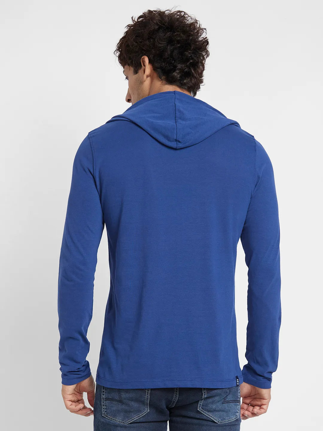 Navy Regular Fit Hooded Neck Men's T-Shirt by Being Human Clothing