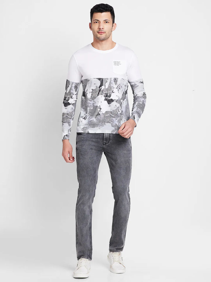 White Regular Fit Round Neck Men's T-Shirt