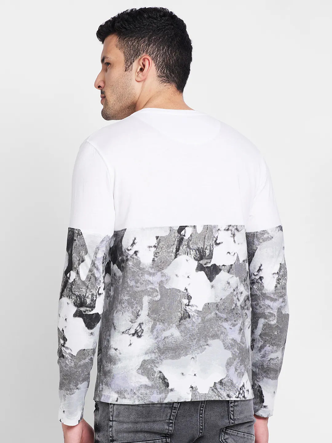 White Regular Fit Round Neck Men's T-Shirt by Being Human Clothing