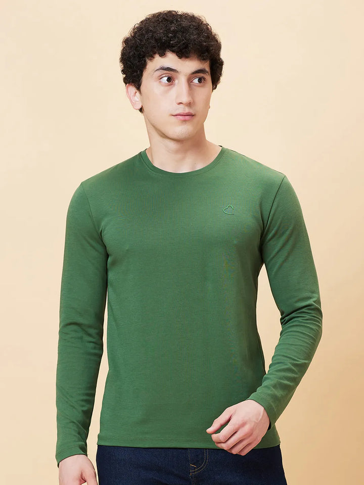 Green Men's Long Sleeves T-Shirt by Being Human Clothing