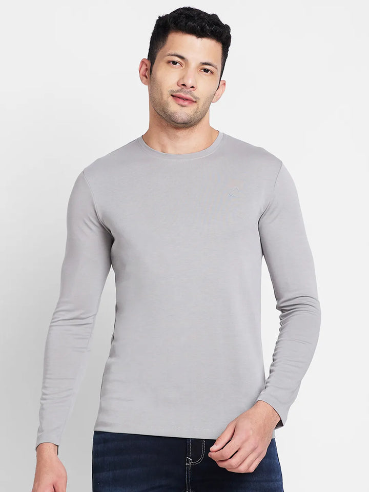 Grey Men's Long Sleeves T-Shirt by Being Human Clothing