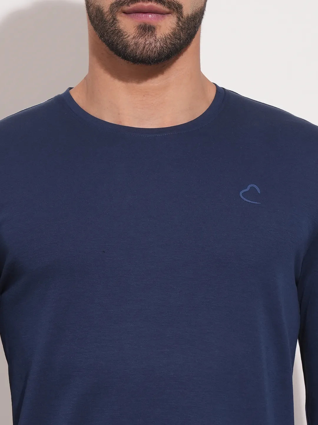 Navy Regular Fit Round Neck Men's T-Shirt by Being Human Clothing