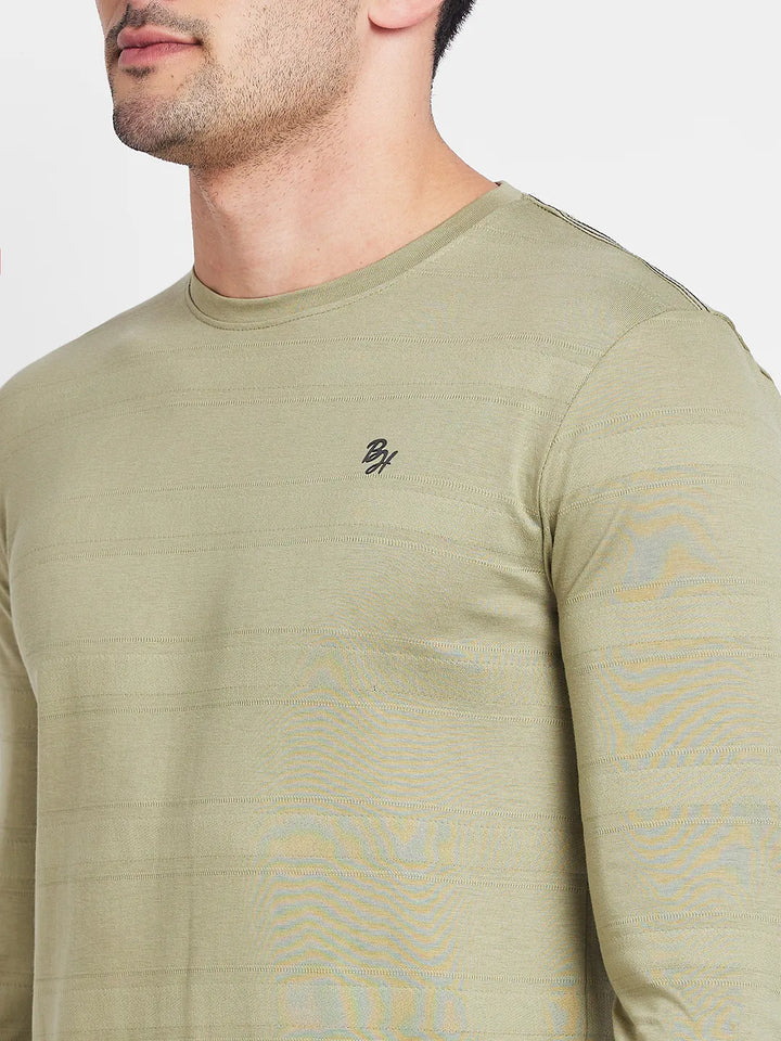 Olive Round Neck Men's T-Shirt by Being Human Clothing