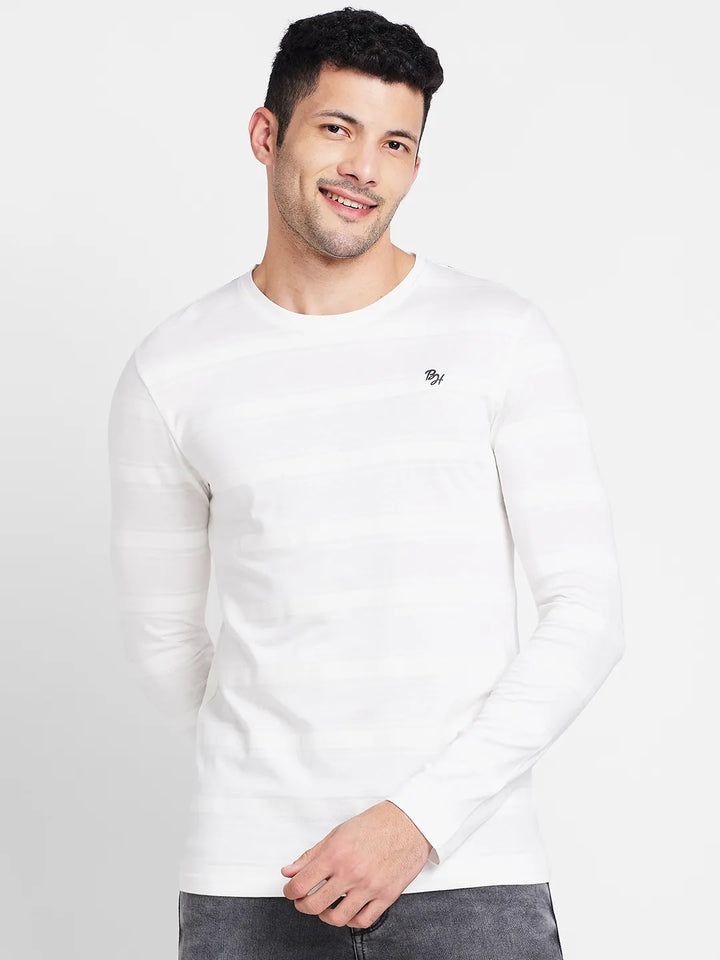 White Round Neck Men's T-Shirt
