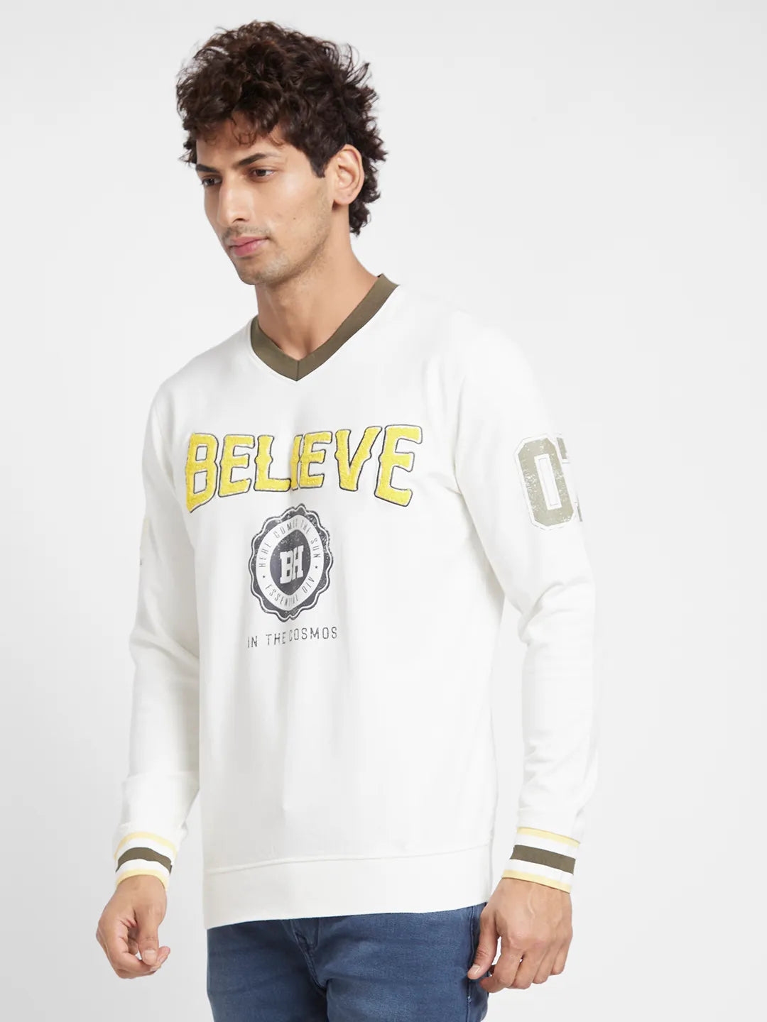 Men T-Shirts-Navy And White by Being Human Clothing