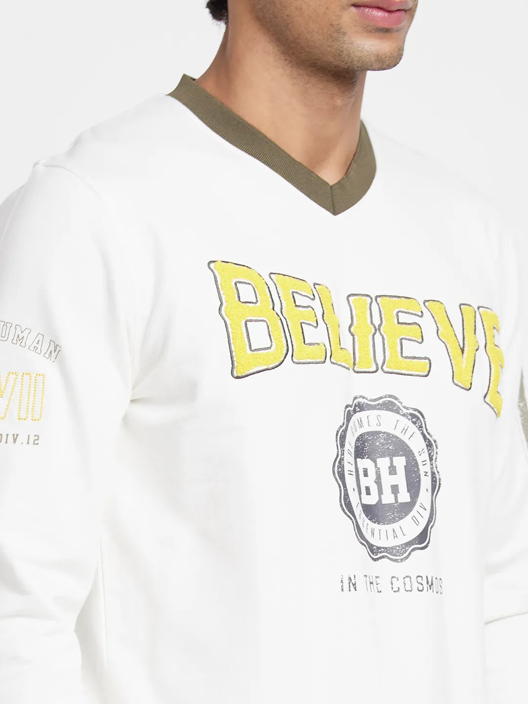 Men T-Shirts-Navy And White by Being Human Clothing