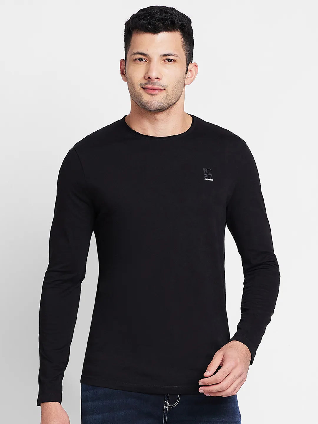 Being Human Clothing Men Regular Fit Crew Neck T-Shirts-Black